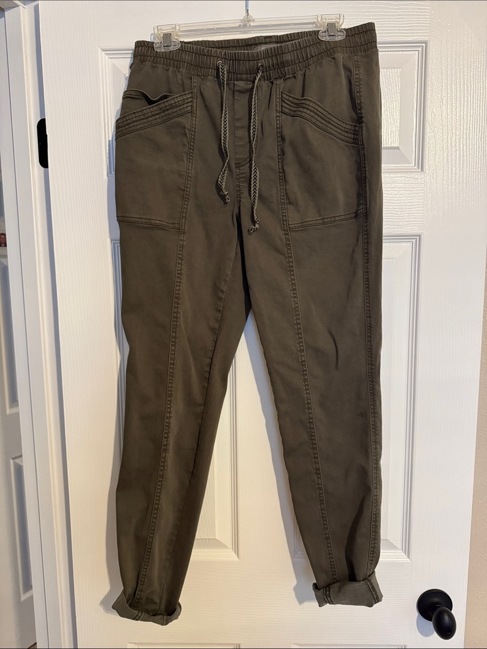 Olive Drawstring Jogger Pants